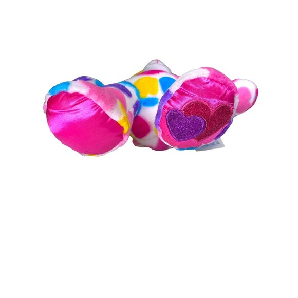 Build A Bear Colorful Hearts Bear W/Sparkle Hearts Valentines Plush 2019 - Picture 10 of 12
